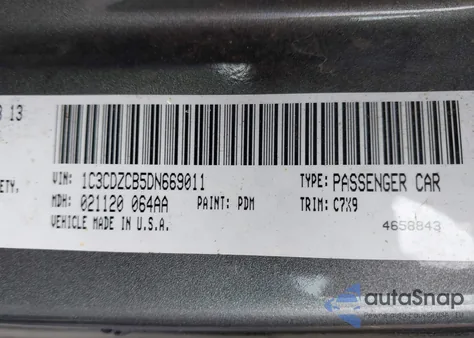 2013 Dodge Avenger Sxt from USA, damaged, VIN 1C3CDZCB5DN669011